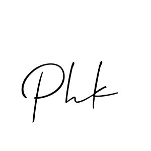 Make a beautiful signature design for name Phk. With this signature (Allison_Script) style, you can create a handwritten signature for free. Phk signature style 2 images and pictures png