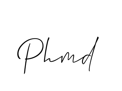 The best way (Allison_Script) to make a short signature is to pick only two or three words in your name. The name Phmd include a total of six letters. For converting this name. Phmd signature style 2 images and pictures png