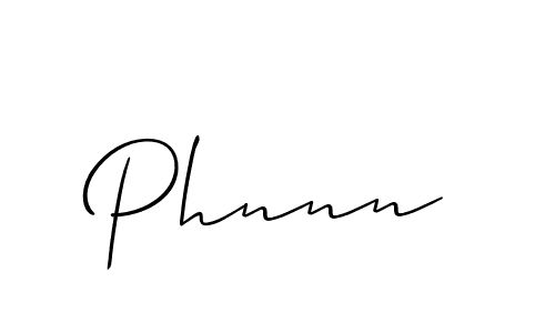 Design your own signature with our free online signature maker. With this signature software, you can create a handwritten (Allison_Script) signature for name Phnnn. Phnnn signature style 2 images and pictures png