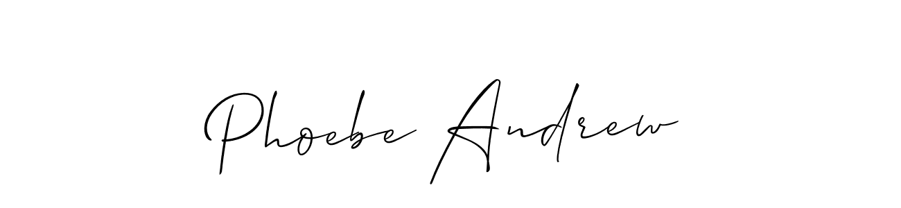 It looks lik you need a new signature style for name Phoebe Andrew. Design unique handwritten (Allison_Script) signature with our free signature maker in just a few clicks. Phoebe Andrew signature style 2 images and pictures png