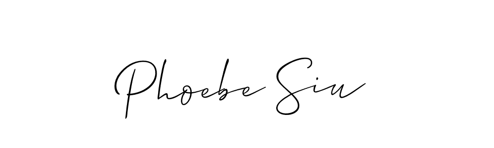 You should practise on your own different ways (Allison_Script) to write your name (Phoebe Siu) in signature. don't let someone else do it for you. Phoebe Siu signature style 2 images and pictures png