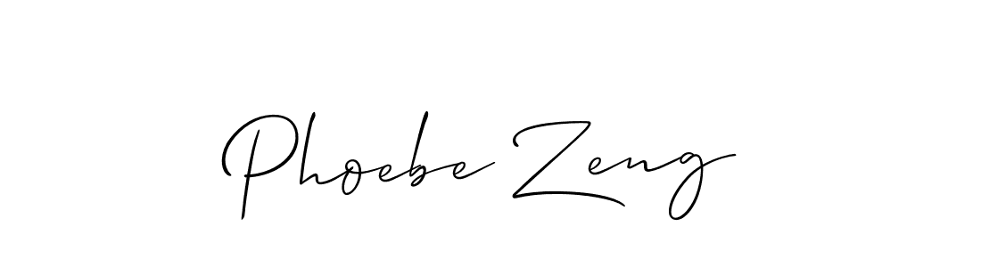 How to make Phoebe Zeng name signature. Use Allison_Script style for creating short signs online. This is the latest handwritten sign. Phoebe Zeng signature style 2 images and pictures png