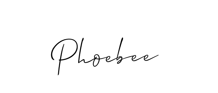 How to make Phoebee name signature. Use Allison_Script style for creating short signs online. This is the latest handwritten sign. Phoebee signature style 2 images and pictures png