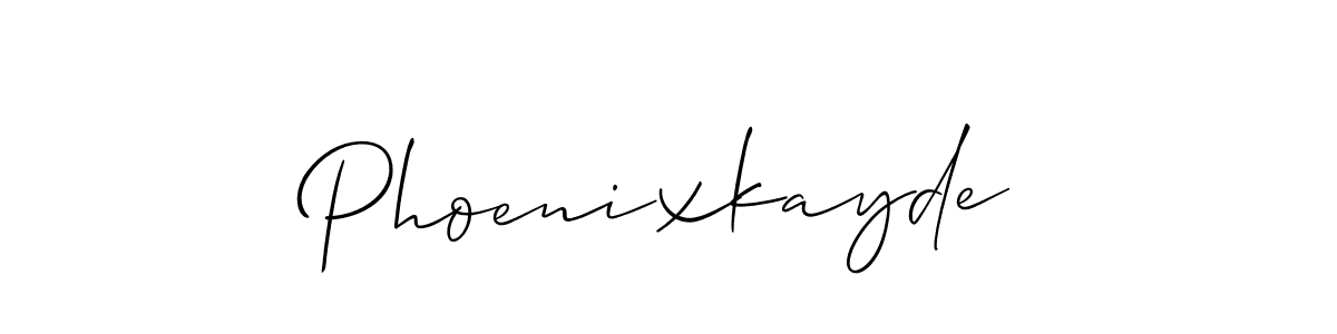 How to Draw Phoenixkayde signature style? Allison_Script is a latest design signature styles for name Phoenixkayde. Phoenixkayde signature style 2 images and pictures png