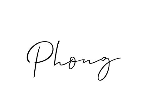 Design your own signature with our free online signature maker. With this signature software, you can create a handwritten (Allison_Script) signature for name Phong. Phong signature style 2 images and pictures png