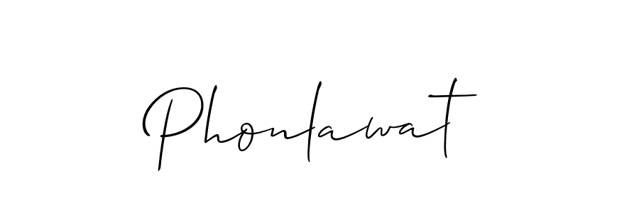 if you are searching for the best signature style for your name Phonlawat. so please give up your signature search. here we have designed multiple signature styles  using Allison_Script. Phonlawat signature style 2 images and pictures png