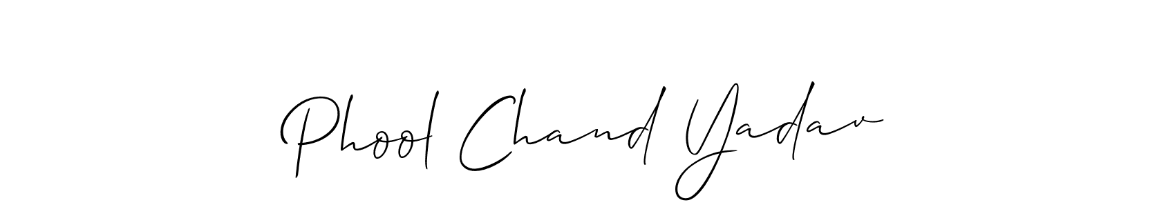 You should practise on your own different ways (Allison_Script) to write your name (Phool Chand Yadav) in signature. don't let someone else do it for you. Phool Chand Yadav signature style 2 images and pictures png