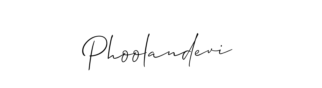 How to make Phoolandevi name signature. Use Allison_Script style for creating short signs online. This is the latest handwritten sign. Phoolandevi signature style 2 images and pictures png
