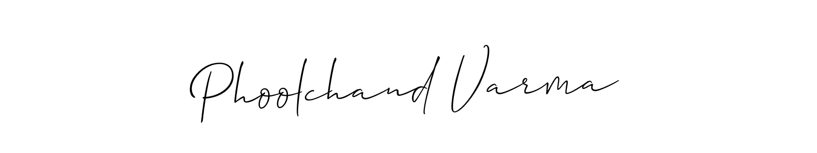 Also You can easily find your signature by using the search form. We will create Phoolchand Varma name handwritten signature images for you free of cost using Allison_Script sign style. Phoolchand Varma signature style 2 images and pictures png