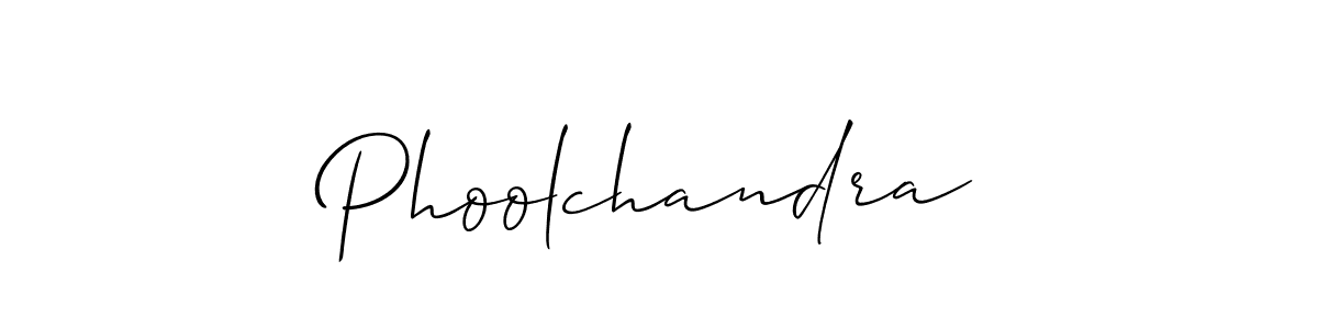 How to make Phoolchandra signature? Allison_Script is a professional autograph style. Create handwritten signature for Phoolchandra name. Phoolchandra signature style 2 images and pictures png