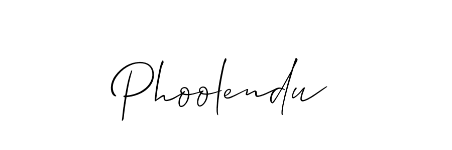Use a signature maker to create a handwritten signature online. With this signature software, you can design (Allison_Script) your own signature for name Phoolendu. Phoolendu signature style 2 images and pictures png