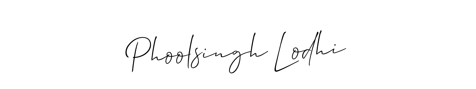 Make a short Phoolsingh Lodhi signature style. Manage your documents anywhere anytime using Allison_Script. Create and add eSignatures, submit forms, share and send files easily. Phoolsingh Lodhi signature style 2 images and pictures png