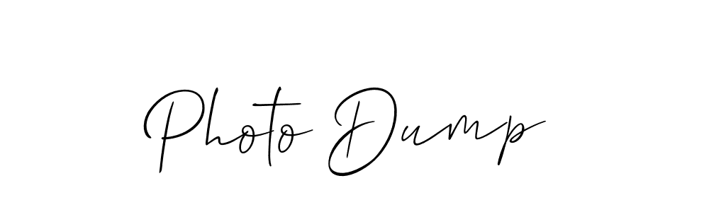 Similarly Allison_Script is the best handwritten signature design. Signature creator online .You can use it as an online autograph creator for name Photo Dump. Photo Dump signature style 2 images and pictures png