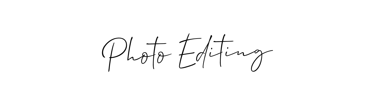 Make a beautiful signature design for name Photo Editing. With this signature (Allison_Script) style, you can create a handwritten signature for free. Photo Editing signature style 2 images and pictures png