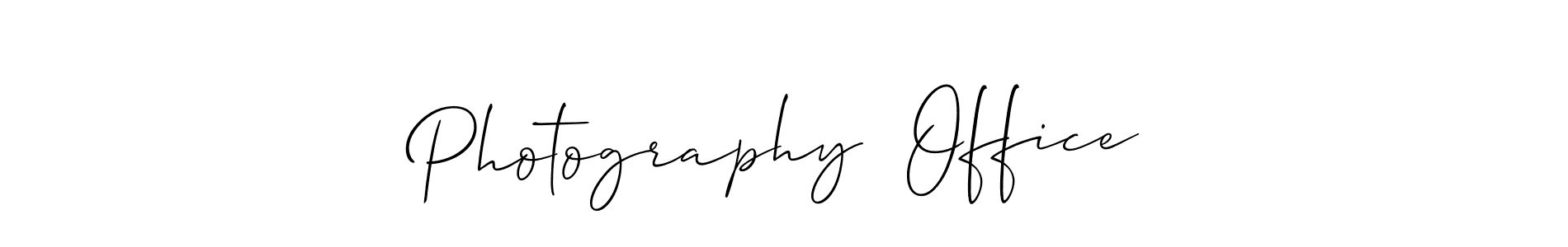 Create a beautiful signature design for name Photography  Office. With this signature (Allison_Script) fonts, you can make a handwritten signature for free. Photography  Office signature style 2 images and pictures png
