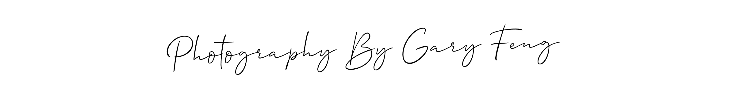 How to make Photography By Gary Feng name signature. Use Allison_Script style for creating short signs online. This is the latest handwritten sign. Photography By Gary Feng signature style 2 images and pictures png