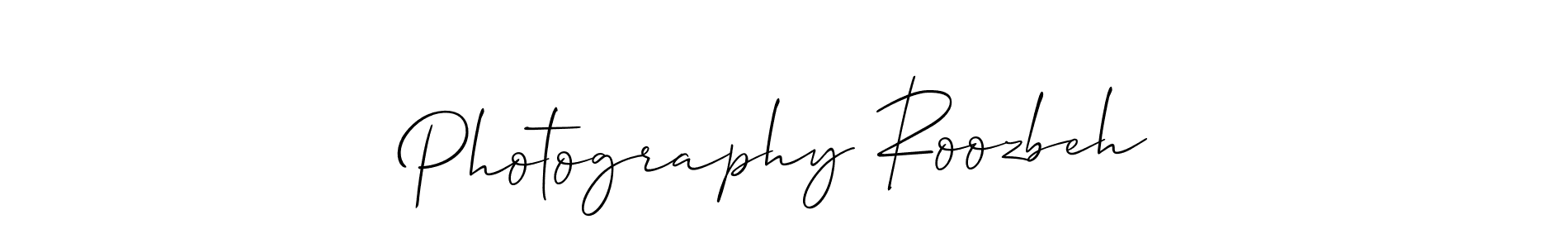 Similarly Allison_Script is the best handwritten signature design. Signature creator online .You can use it as an online autograph creator for name Photography Roozbeh. Photography Roozbeh signature style 2 images and pictures png