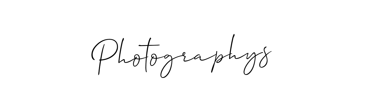 Design your own signature with our free online signature maker. With this signature software, you can create a handwritten (Allison_Script) signature for name Photographys. Photographys signature style 2 images and pictures png