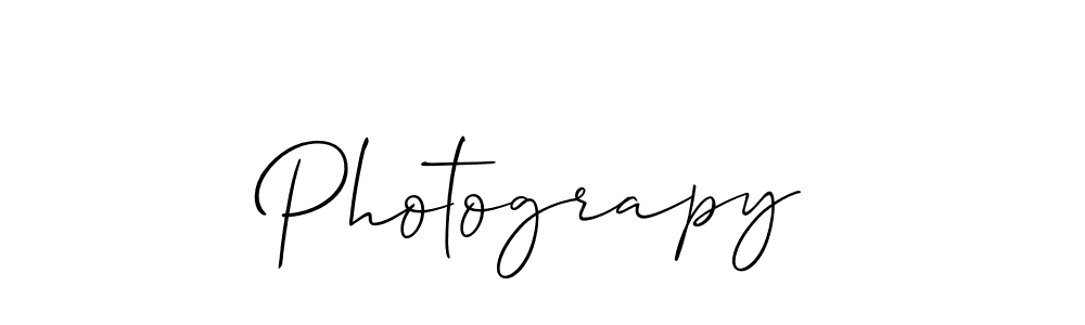 Design your own signature with our free online signature maker. With this signature software, you can create a handwritten (Allison_Script) signature for name Photograpy. Photograpy signature style 2 images and pictures png