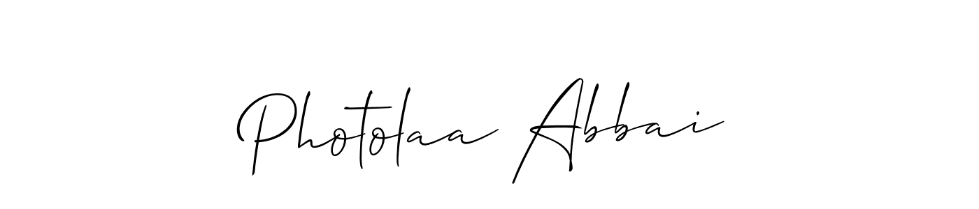 Also You can easily find your signature by using the search form. We will create Photolaa Abbai name handwritten signature images for you free of cost using Allison_Script sign style. Photolaa Abbai signature style 2 images and pictures png