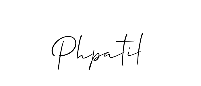 Design your own signature with our free online signature maker. With this signature software, you can create a handwritten (Allison_Script) signature for name Phpatil. Phpatil signature style 2 images and pictures png