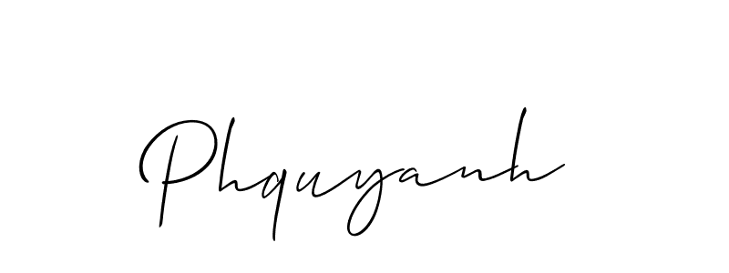 Design your own signature with our free online signature maker. With this signature software, you can create a handwritten (Allison_Script) signature for name Phquyanh. Phquyanh signature style 2 images and pictures png