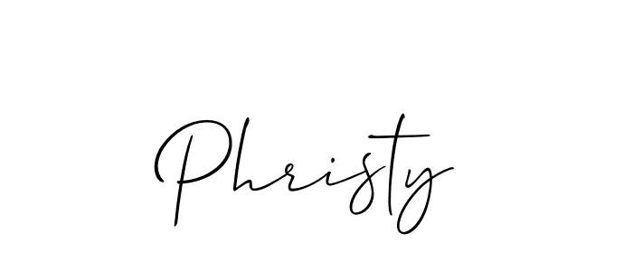 Design your own signature with our free online signature maker. With this signature software, you can create a handwritten (Allison_Script) signature for name Phristy. Phristy signature style 2 images and pictures png