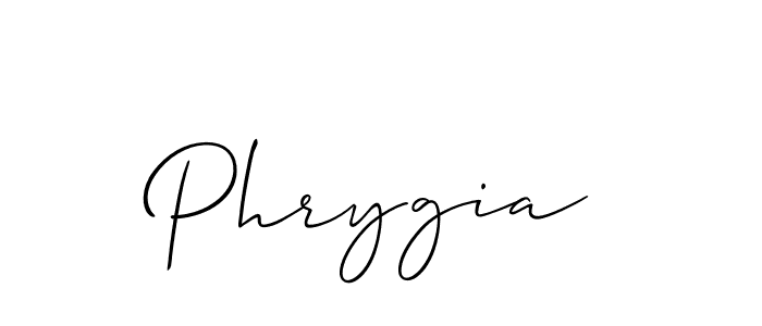 Design your own signature with our free online signature maker. With this signature software, you can create a handwritten (Allison_Script) signature for name Phrygia. Phrygia signature style 2 images and pictures png