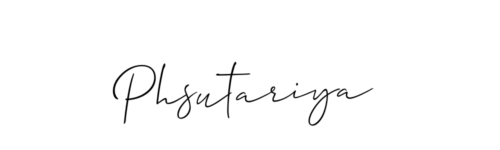 How to Draw Phsutariya signature style? Allison_Script is a latest design signature styles for name Phsutariya. Phsutariya signature style 2 images and pictures png