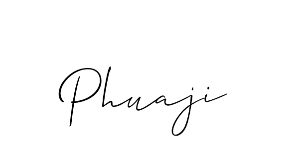 Design your own signature with our free online signature maker. With this signature software, you can create a handwritten (Allison_Script) signature for name Phuaji. Phuaji signature style 2 images and pictures png