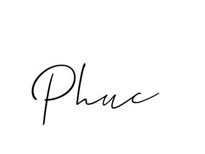 Use a signature maker to create a handwritten signature online. With this signature software, you can design (Allison_Script) your own signature for name Phuc. Phuc signature style 2 images and pictures png