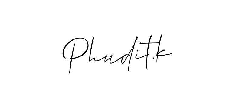 Best and Professional Signature Style for Phudit.k. Allison_Script Best Signature Style Collection. Phudit.k signature style 2 images and pictures png