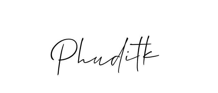 Use a signature maker to create a handwritten signature online. With this signature software, you can design (Allison_Script) your own signature for name Phuditk. Phuditk signature style 2 images and pictures png