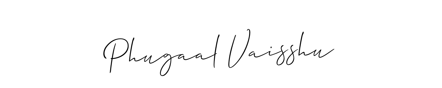 Use a signature maker to create a handwritten signature online. With this signature software, you can design (Allison_Script) your own signature for name Phugaal Vaisshu. Phugaal Vaisshu signature style 2 images and pictures png