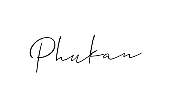 Design your own signature with our free online signature maker. With this signature software, you can create a handwritten (Allison_Script) signature for name Phukan. Phukan signature style 2 images and pictures png