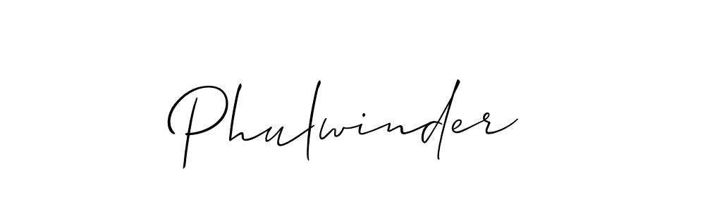 How to make Phulwinder name signature. Use Allison_Script style for creating short signs online. This is the latest handwritten sign. Phulwinder signature style 2 images and pictures png
