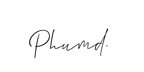 Create a beautiful signature design for name Phumd.. With this signature (Allison_Script) fonts, you can make a handwritten signature for free. Phumd. signature style 2 images and pictures png