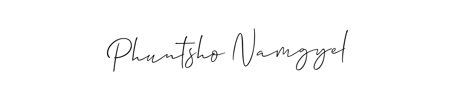 How to make Phuntsho Namgyel signature? Allison_Script is a professional autograph style. Create handwritten signature for Phuntsho Namgyel name. Phuntsho Namgyel signature style 2 images and pictures png