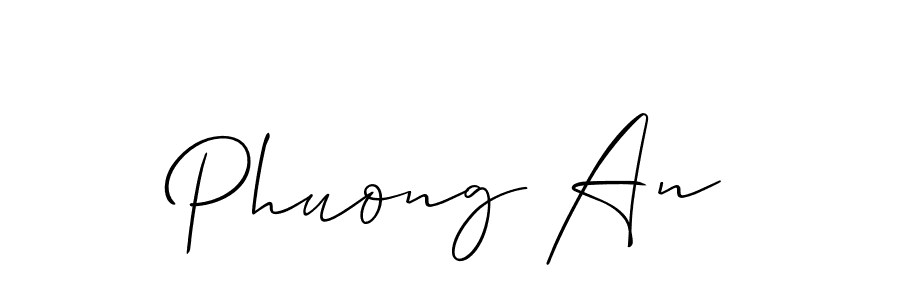Use a signature maker to create a handwritten signature online. With this signature software, you can design (Allison_Script) your own signature for name Phuong An. Phuong An signature style 2 images and pictures png