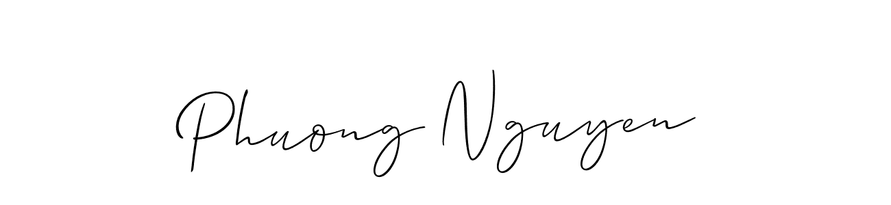 Create a beautiful signature design for name Phuong Nguyen. With this signature (Allison_Script) fonts, you can make a handwritten signature for free. Phuong Nguyen signature style 2 images and pictures png