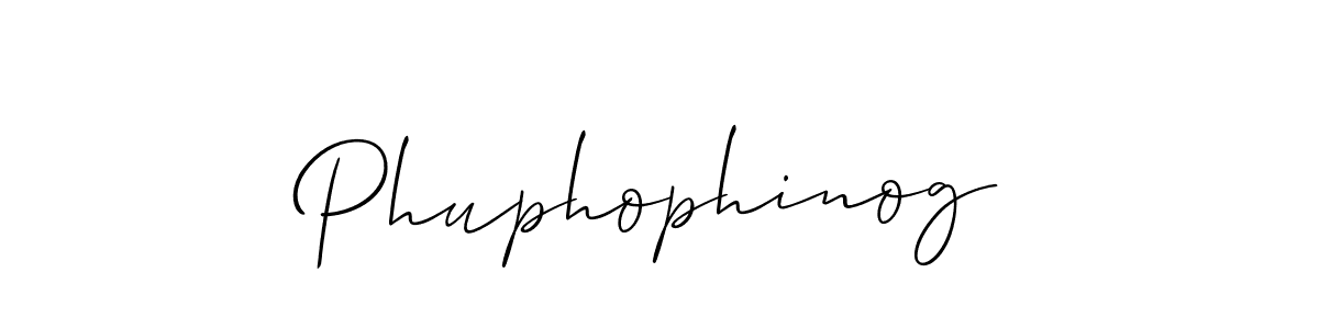 It looks lik you need a new signature style for name Phuphophinog. Design unique handwritten (Allison_Script) signature with our free signature maker in just a few clicks. Phuphophinog signature style 2 images and pictures png