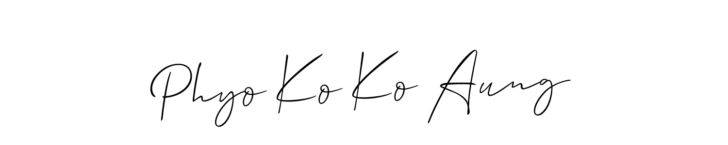 Check out images of Autograph of Phyo Ko Ko Aung name. Actor Phyo Ko Ko Aung Signature Style. Allison_Script is a professional sign style online. Phyo Ko Ko Aung signature style 2 images and pictures png