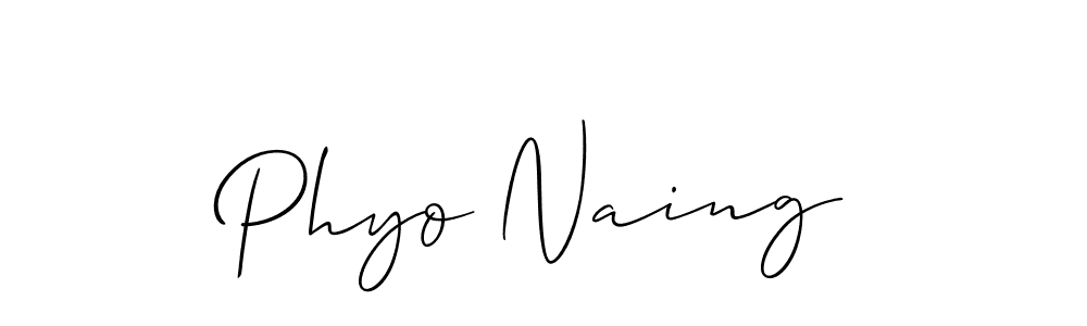 Create a beautiful signature design for name Phyo Naing. With this signature (Allison_Script) fonts, you can make a handwritten signature for free. Phyo Naing signature style 2 images and pictures png