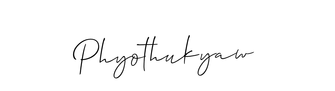 Also we have Phyothukyaw name is the best signature style. Create professional handwritten signature collection using Allison_Script autograph style. Phyothukyaw signature style 2 images and pictures png