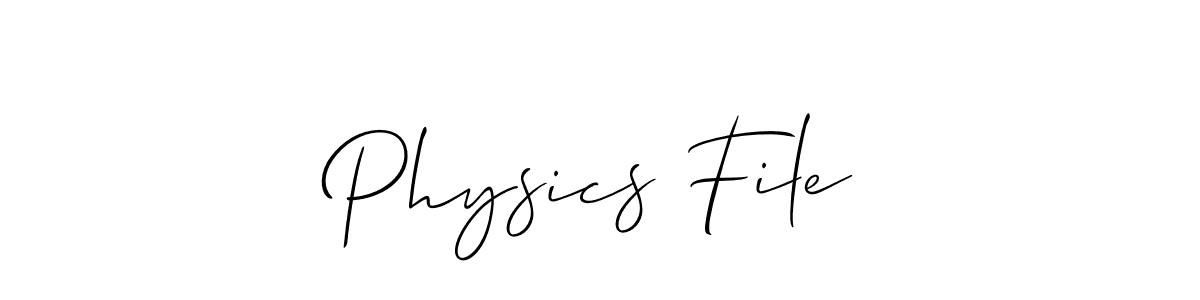 The best way (Allison_Script) to make a short signature is to pick only two or three words in your name. The name Physics File include a total of six letters. For converting this name. Physics File signature style 2 images and pictures png