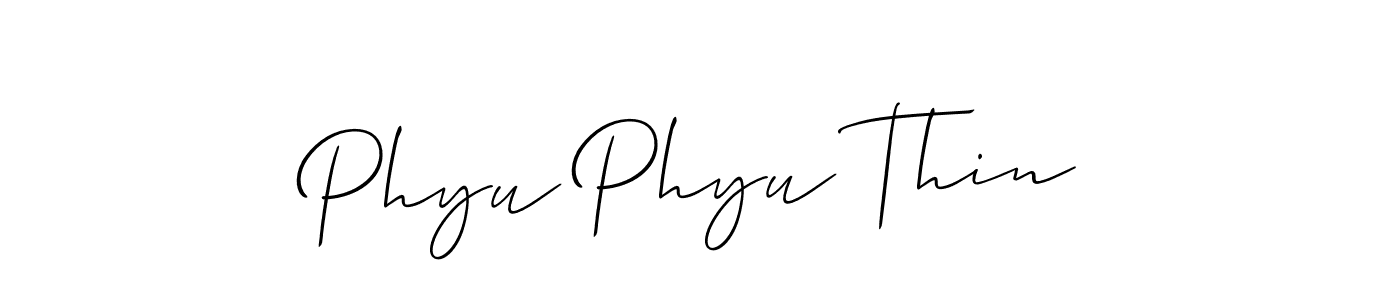 if you are searching for the best signature style for your name Phyu Phyu Thin. so please give up your signature search. here we have designed multiple signature styles  using Allison_Script. Phyu Phyu Thin signature style 2 images and pictures png