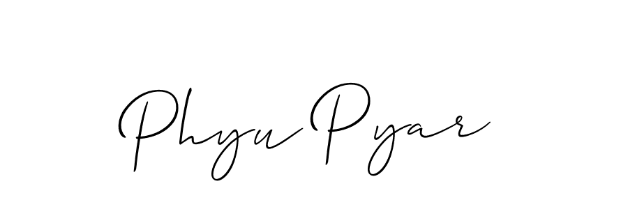 It looks lik you need a new signature style for name Phyu Pyar. Design unique handwritten (Allison_Script) signature with our free signature maker in just a few clicks. Phyu Pyar signature style 2 images and pictures png