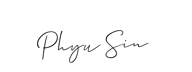 Once you've used our free online signature maker to create your best signature Allison_Script style, it's time to enjoy all of the benefits that Phyu Sin name signing documents. Phyu Sin signature style 2 images and pictures png
