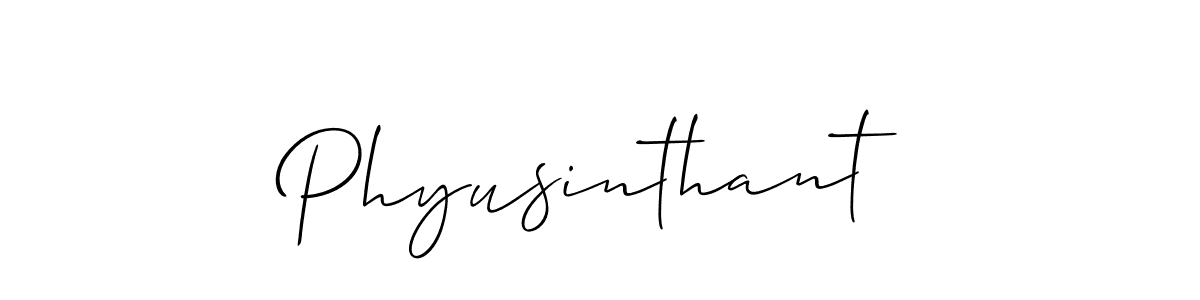 You should practise on your own different ways (Allison_Script) to write your name (Phyusinthant) in signature. don't let someone else do it for you. Phyusinthant signature style 2 images and pictures png