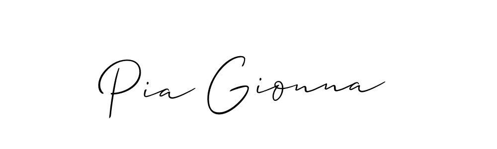 It looks lik you need a new signature style for name Pia Gionna. Design unique handwritten (Allison_Script) signature with our free signature maker in just a few clicks. Pia Gionna signature style 2 images and pictures png